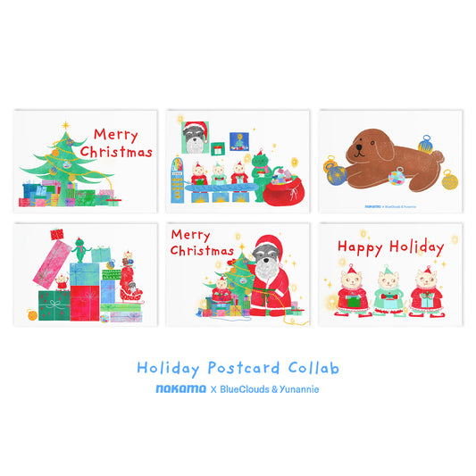 A Nakama Fur Friends Christmas Postcard Set